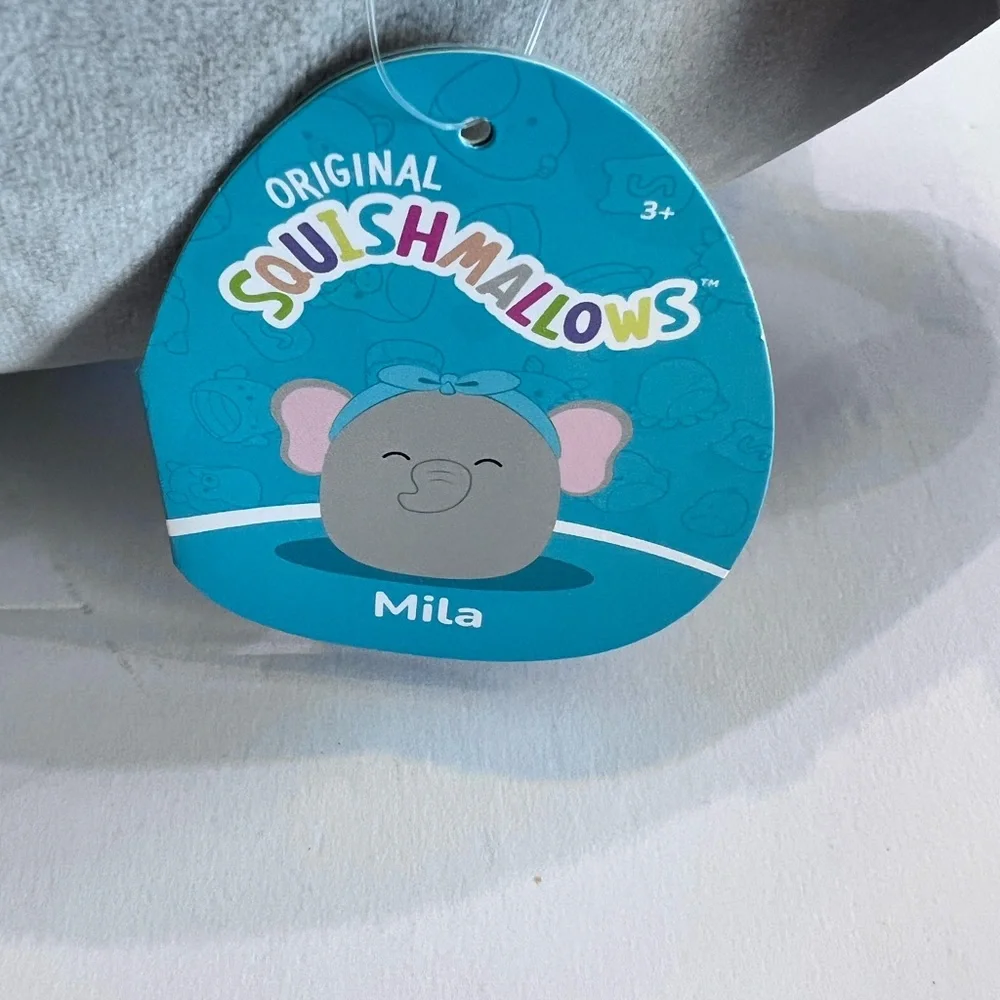 NWT Squishmallows Gift Set 12” Mila Elephant Slippers Sz 13/1 Kids Shoe Size